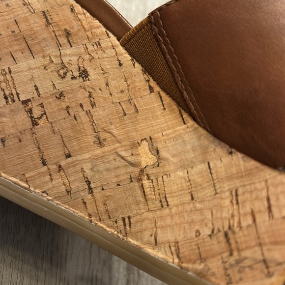 Franco Sarto Women’s Frost 2 Brown Leather Cork Platform Open Toe Sandals / Sz 8 - Picture 9 of 11